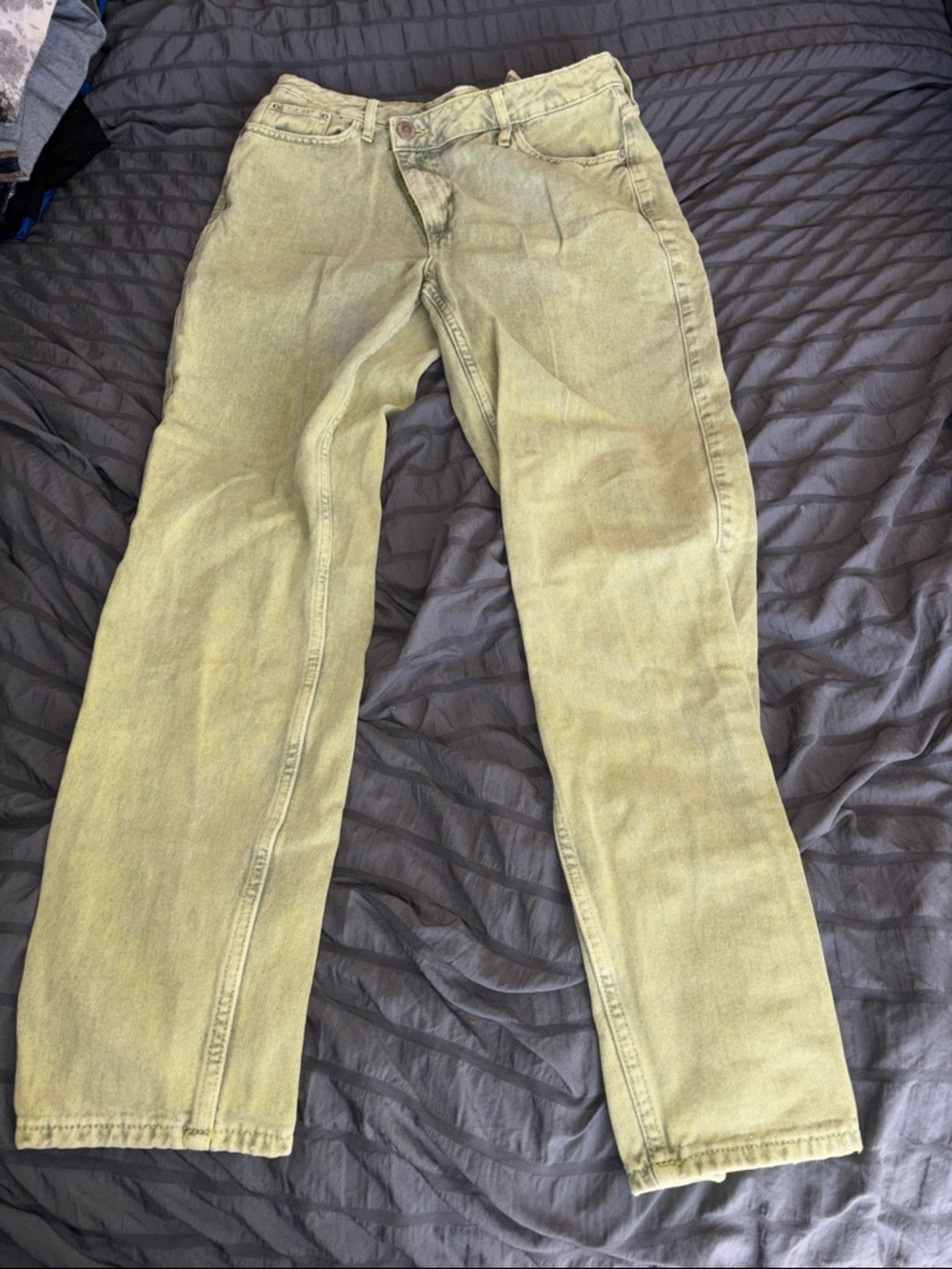 River Island Olive-Tone Straight-Leg jeans